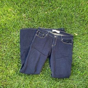 Abercrombie & Fitch A & F Boot Cut Jeans Womens 8R Dark Wash Blue Stretch Denim